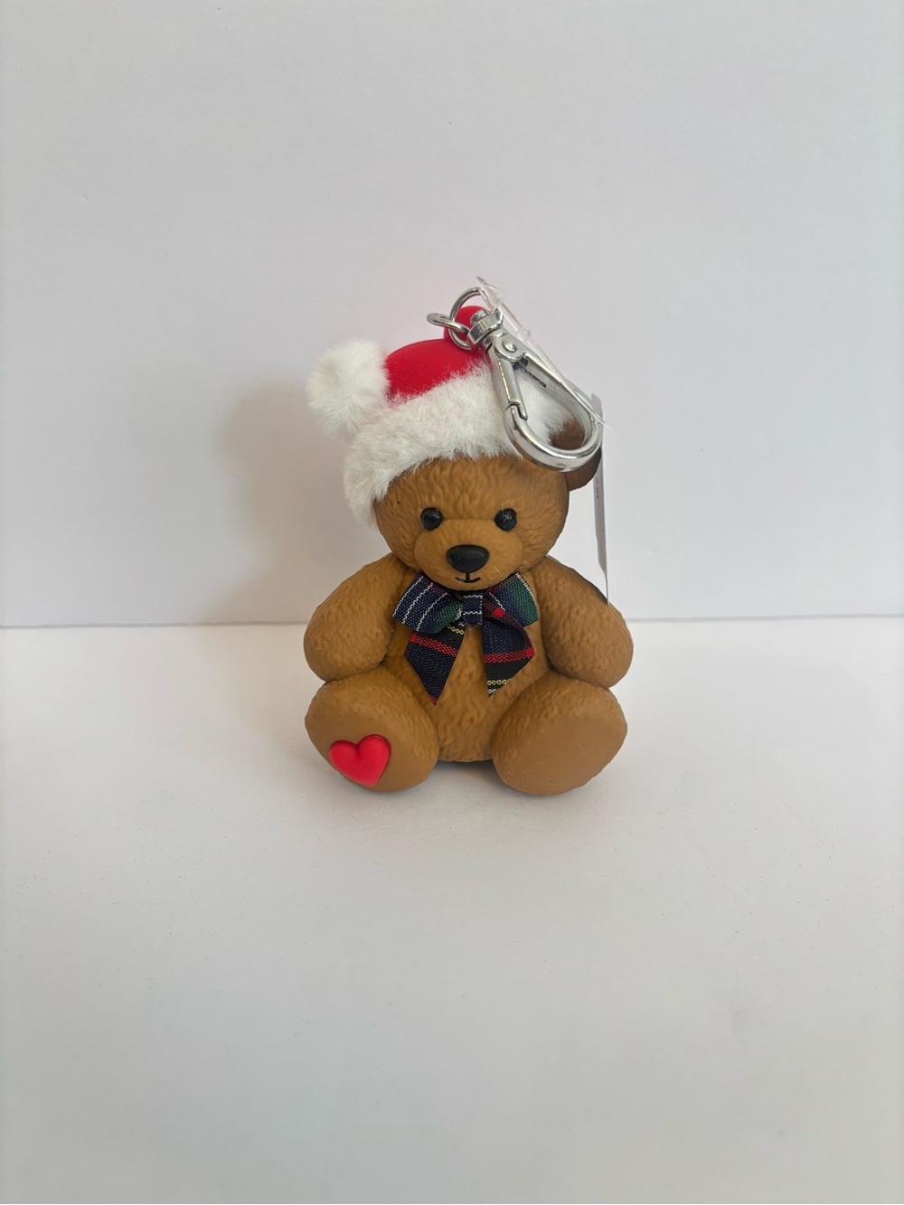 Bath and Body Works Festive Teddy Bear Pocketbac Hand Sanitizer Holder Keychain
